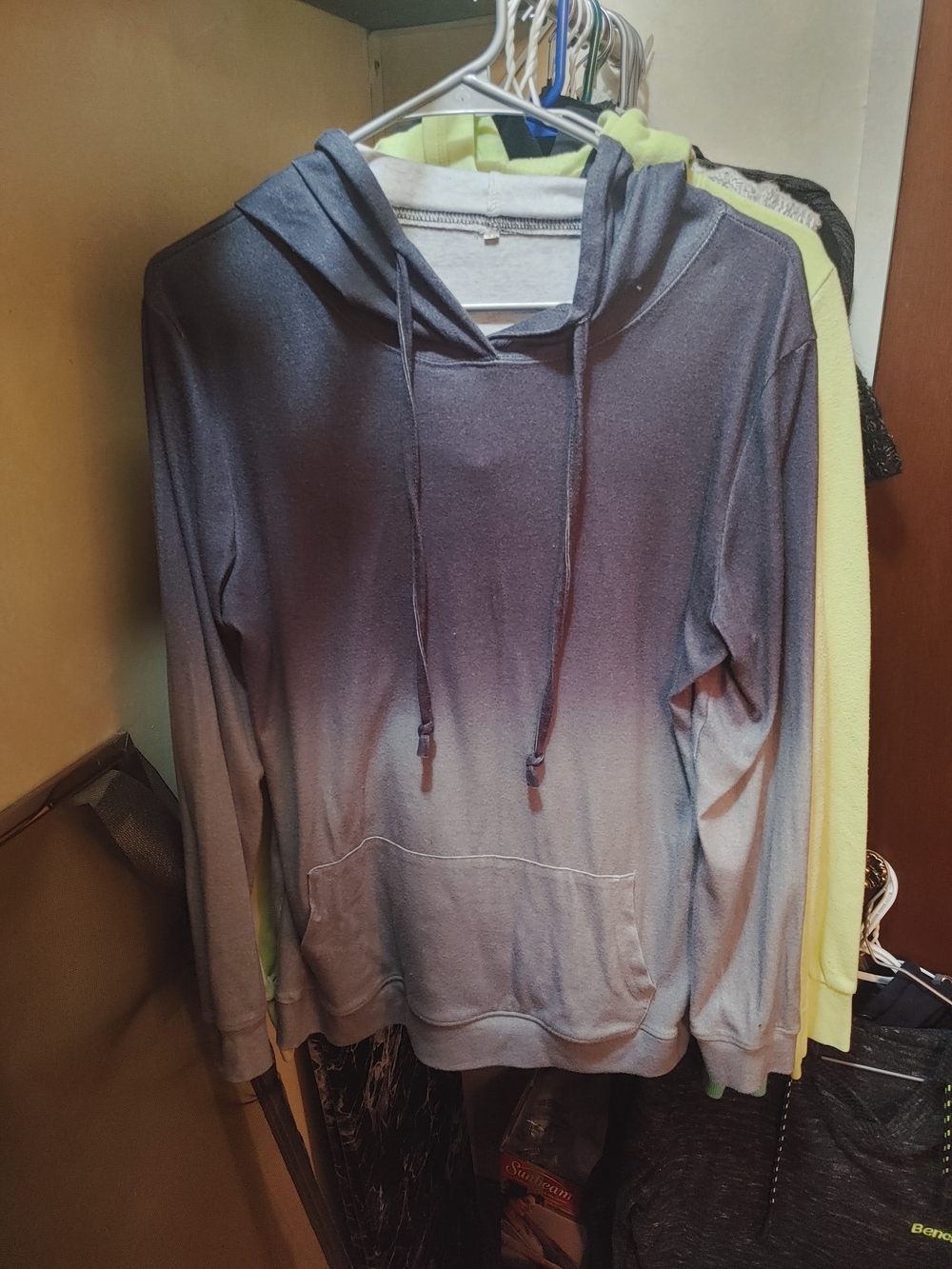 SHEIN Ombre Blue to Gray Hooded Sweatshirt